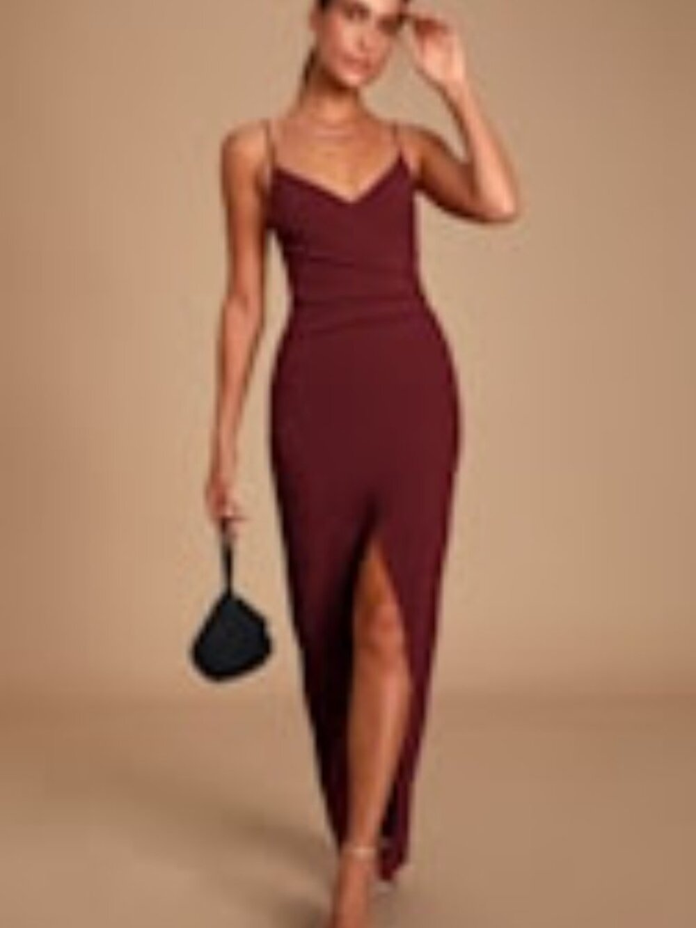Lulu's Burgundy Wedding Guest Dress XL